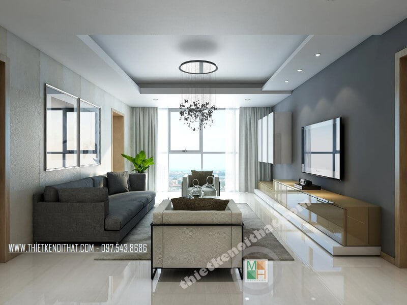 Thiết kế nội thất chung cư Thăng Long Number One đẹp, KTS đã khéo léo sắp xếp không gian xanh tạo sự cân bằng về màu sắc, hay đơn giản là sử dụng thiết kế đèn trùm cách tân nhẹ nhàng mang đến sự hài hòa về đường nét. Mẫu nội thất chung cư hiện đại