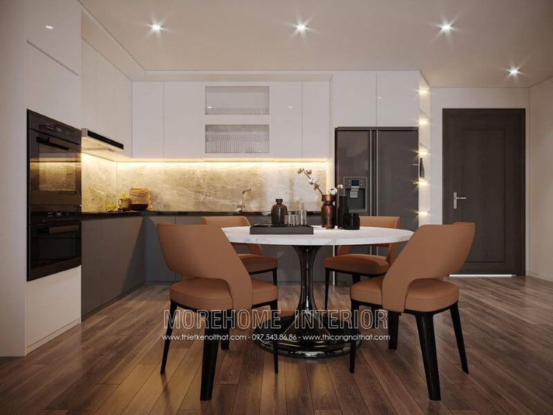 Thiết kế phòng ăn hiện đại ấn tượng cho căn hộ chung cư Mẫu nội thất biệt thự tân cổ điển, hiện đại đẹp