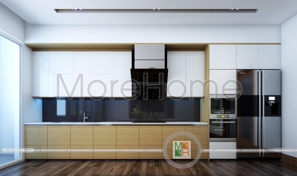 Nội thất phòng bếp gỗ công nghiệp hiện đại đẹp cho nhà phố Thiết kế phòng bếp, tủ bếp đẹp
