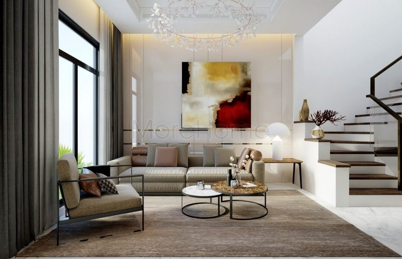 Thiết kế phòng khách đơn giản với cách trang trí nội thất trẻ trung và ấn tượng