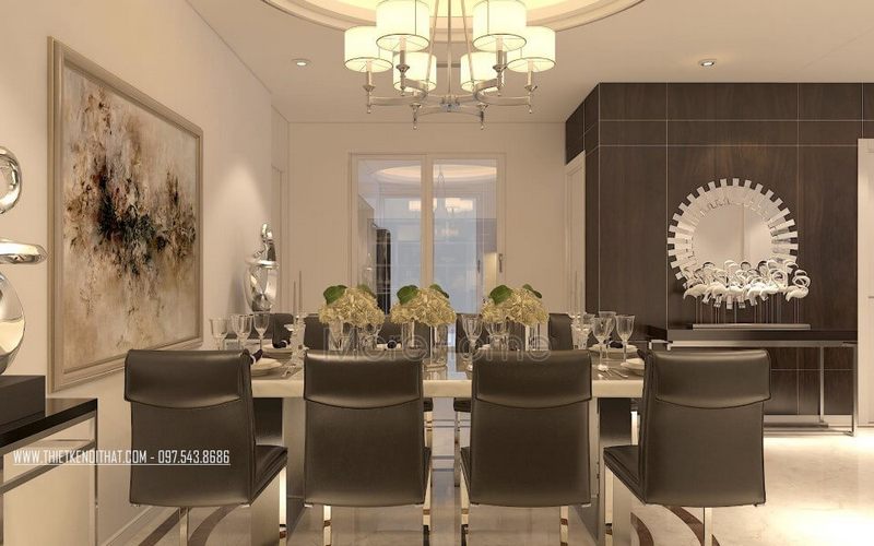 Chúng tôi cung cấp dịch vụ thiết kế và thi công nội thất trọn gói cho các căn hộ cao cấp tân cổ điển.